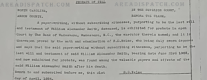 Probate of William Alexander Smith's will.